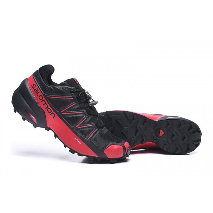 Men's Salomon Speedcross 5 GTX Trail Running Shoes Black Red-Salomon ...