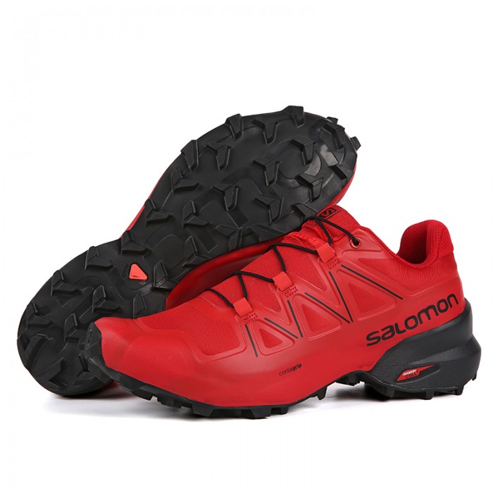 Salomon Mens Speedcross 5 Red Trail Walking Hiking Running Shoes 