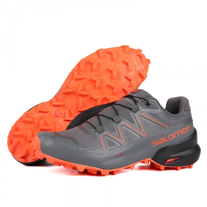 Salomon Speedcross 5 GTX Trail Running Shoes In Orange Gray