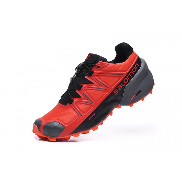 Men's Salomon Speedcross 5 GTX Trail Running Shoes Red Black-Salomon ...