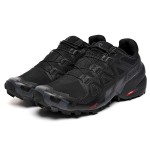 Men's Salomon Speedcross 6 Trail Running Black Gray Shoes