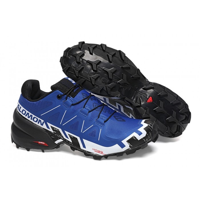 Men's Salomon Speedcross 6 Trail Running Blue White Shoes