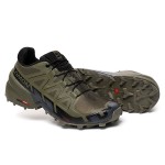 Men's Salomon Speedcross 6 Trail Running Gray Black Shoes