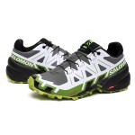 Men's Salomon Speedcross 6 Trail Running Gray White Green Shoes