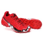 Men's Salomon Speedcross 6 Trail Running Red White Black Shoes