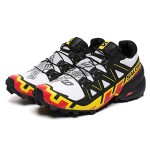 Men's Salomon Speedcross 6 Trail Running White Black Yellow Shoes