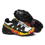 Men's Salomon Speedcross 6 Trail Running White Black Yellow Shoes