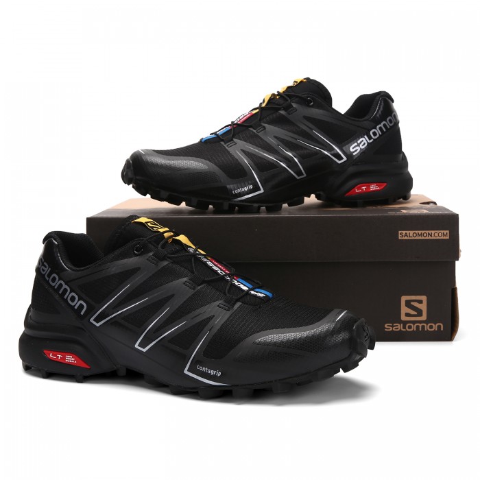 Men's Salomon Speedcross Pro Contagrip Shoes Black Silver-Salomon ...