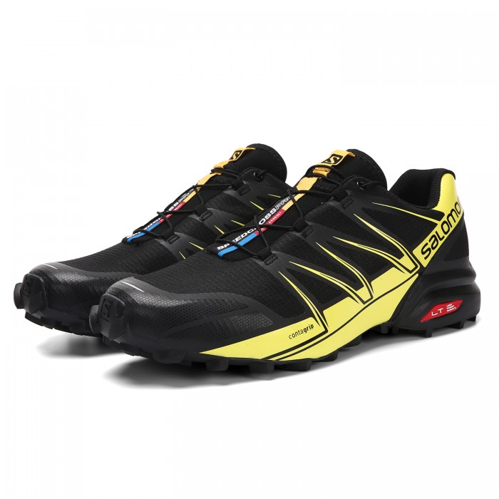Men's Salomon Speedcross Pro Contagrip Shoes Black Yellow-Salomon ...