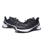 Men's Salomon Supercross Trail Running Black White Shoes